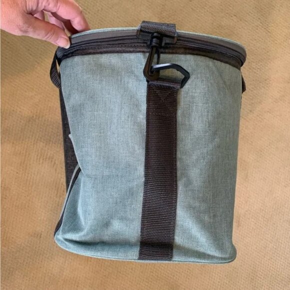 NWT DSW Blue Green Insulated Cooler Bag, Textured Aqua Large Picnic Tote Bag - Picture 12 of 12